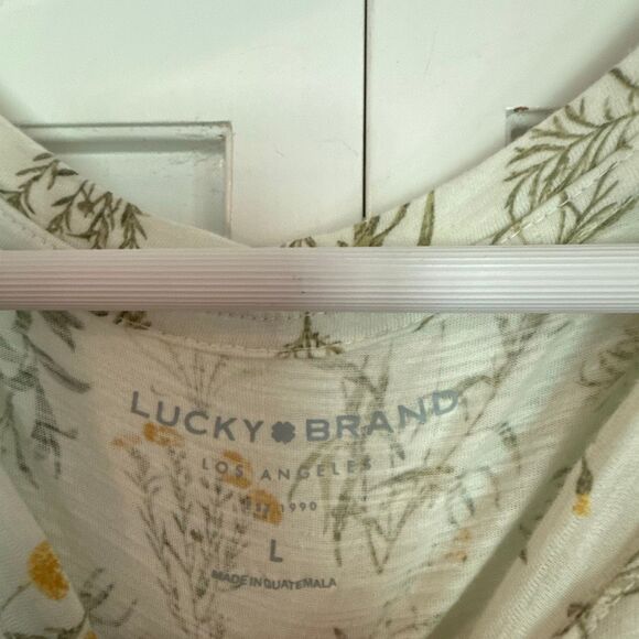 Lucky brand botanical cotton print tshirt size large - Picture 3 of 8